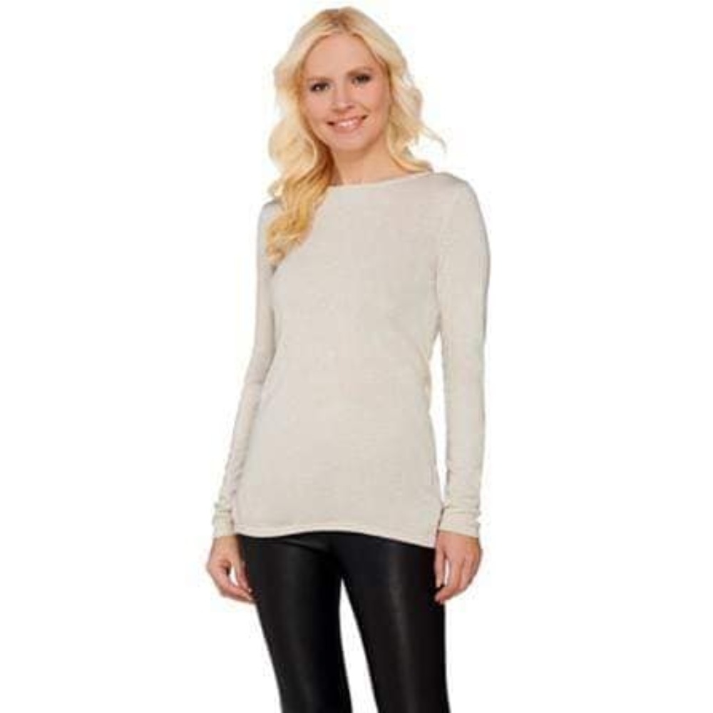 H by Halston Reversible Wrap Style Long Sleeve Swe